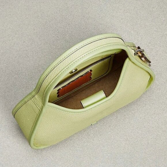 Coach Ergo Bag Coachtopia Pale Lime Pebbled Leather Shoulder Bag 90s CK112 - Picture 6 of 9